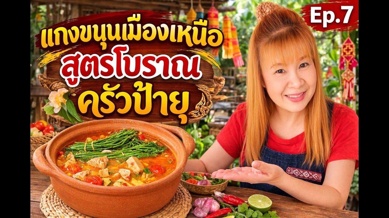 แกงขนุนเมืองเหนือ สูตรโบราณลำแต้ๆ | ครัวป้ายุ อาหารพื้นบ้านล้านนา