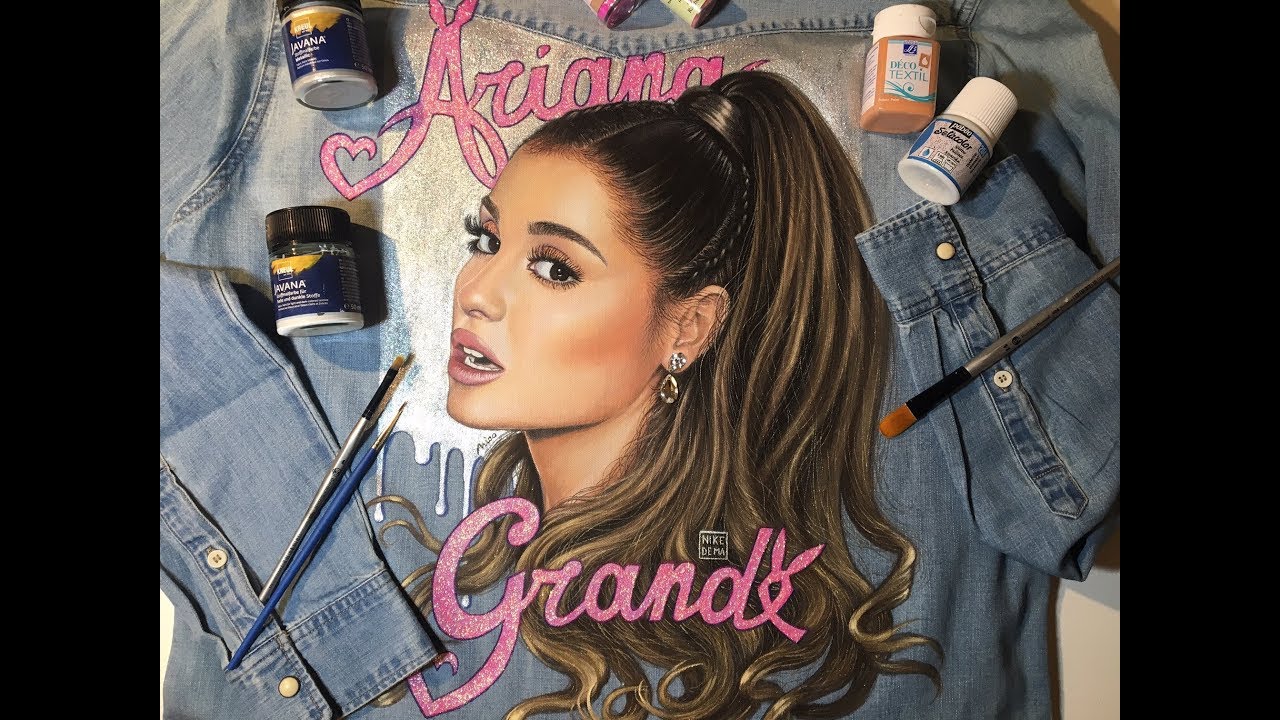 DIY Painting Ariana Grande on Jeans Shirt