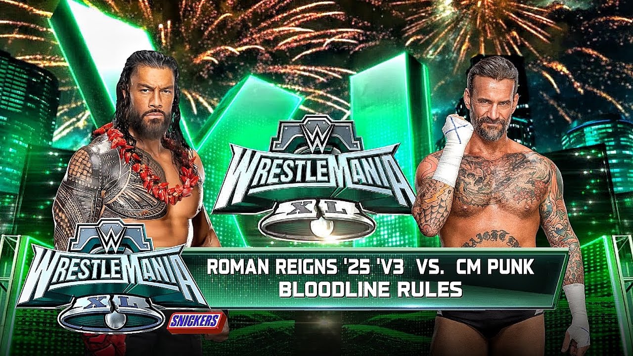 Roman Reigns Vs CM Punk - Bloodline Rules Match At WWE Wrestlemania