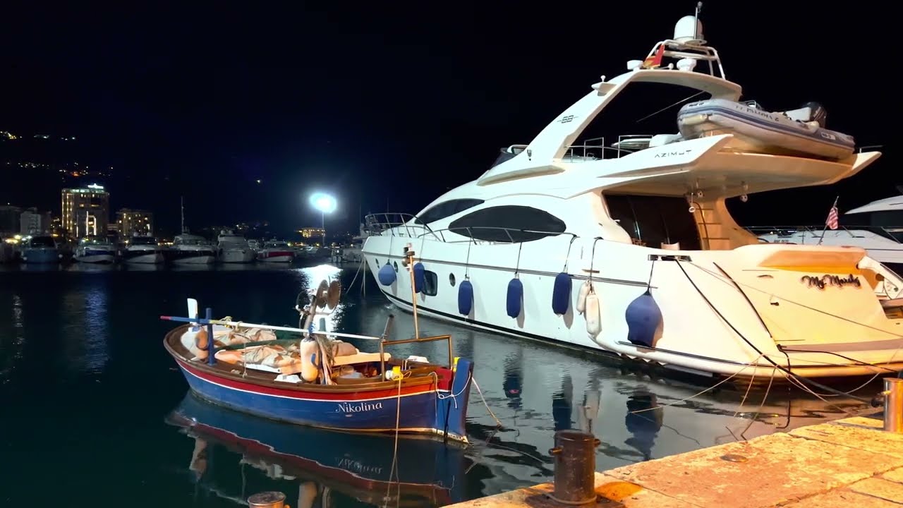 [4k HDR] A Breezy Evening at the Marina: Relaxing Sights and Sounds | Binaural sound | No copyright
