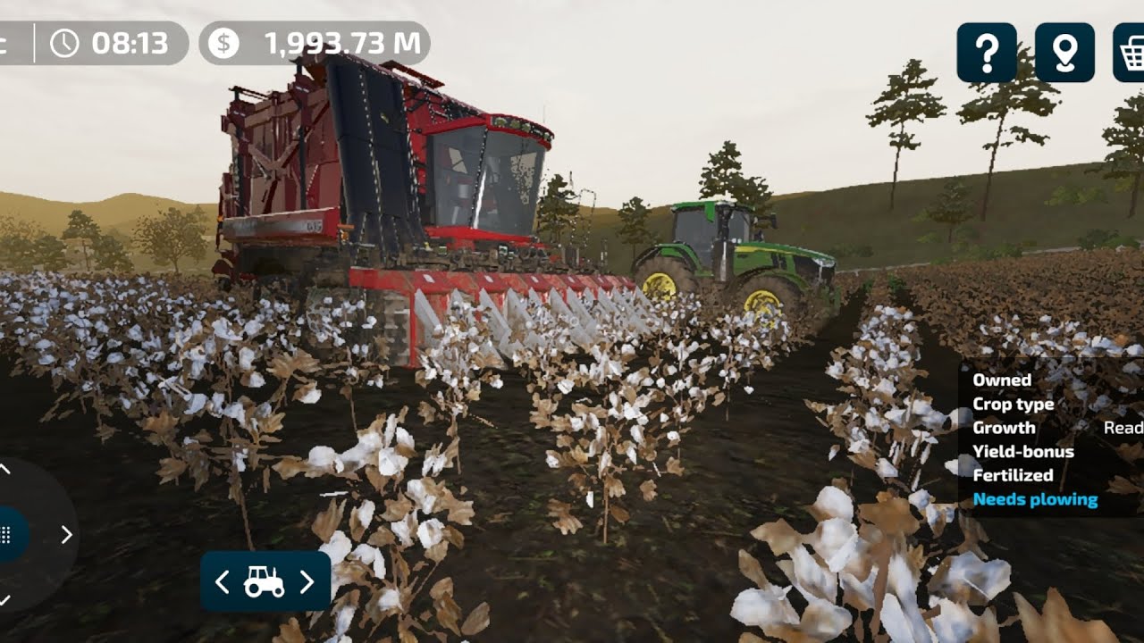 Cotton harvesting in farming simulator 23 mobile 