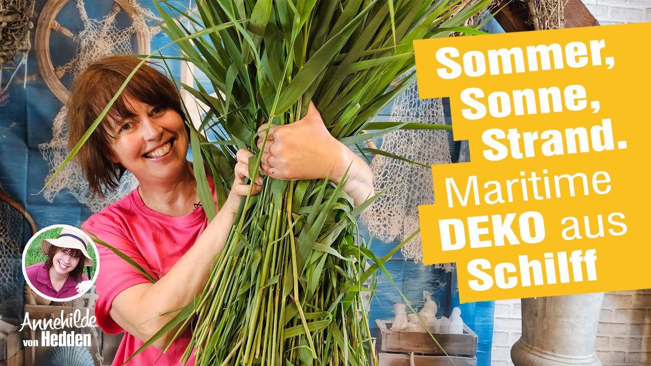 Jetzt kann die Sommerparty kommen. Maritime DIY Dekoidee aus Schilff. Sommerdeko für die Terrasse.