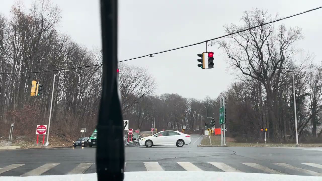 USA Road Drive in Winter 