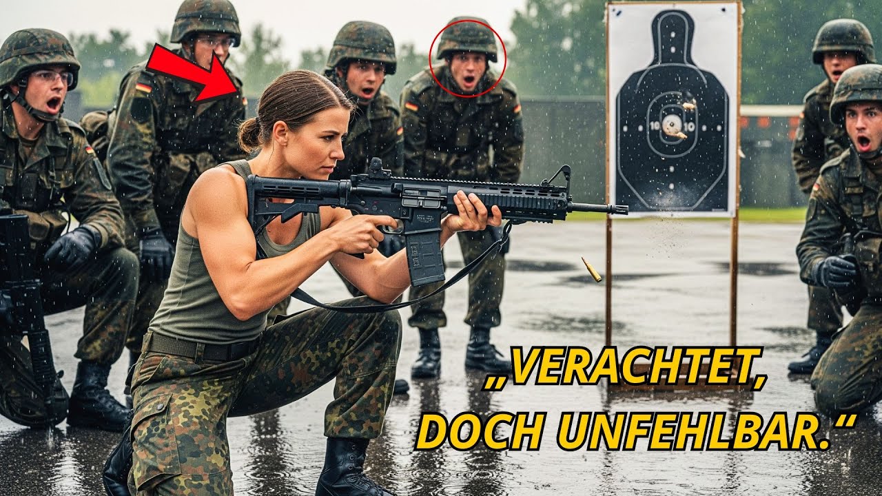 „Der Feldwebel lachte, als sie das Ziel verfehlte — dann erstarrte er, als sie fünfmal die Mitte tra