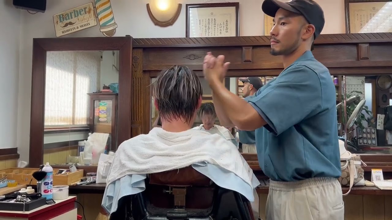 (ASMR) Hairs washing and massage  by Yamaguchi barber #asmr #yamaguchibarber