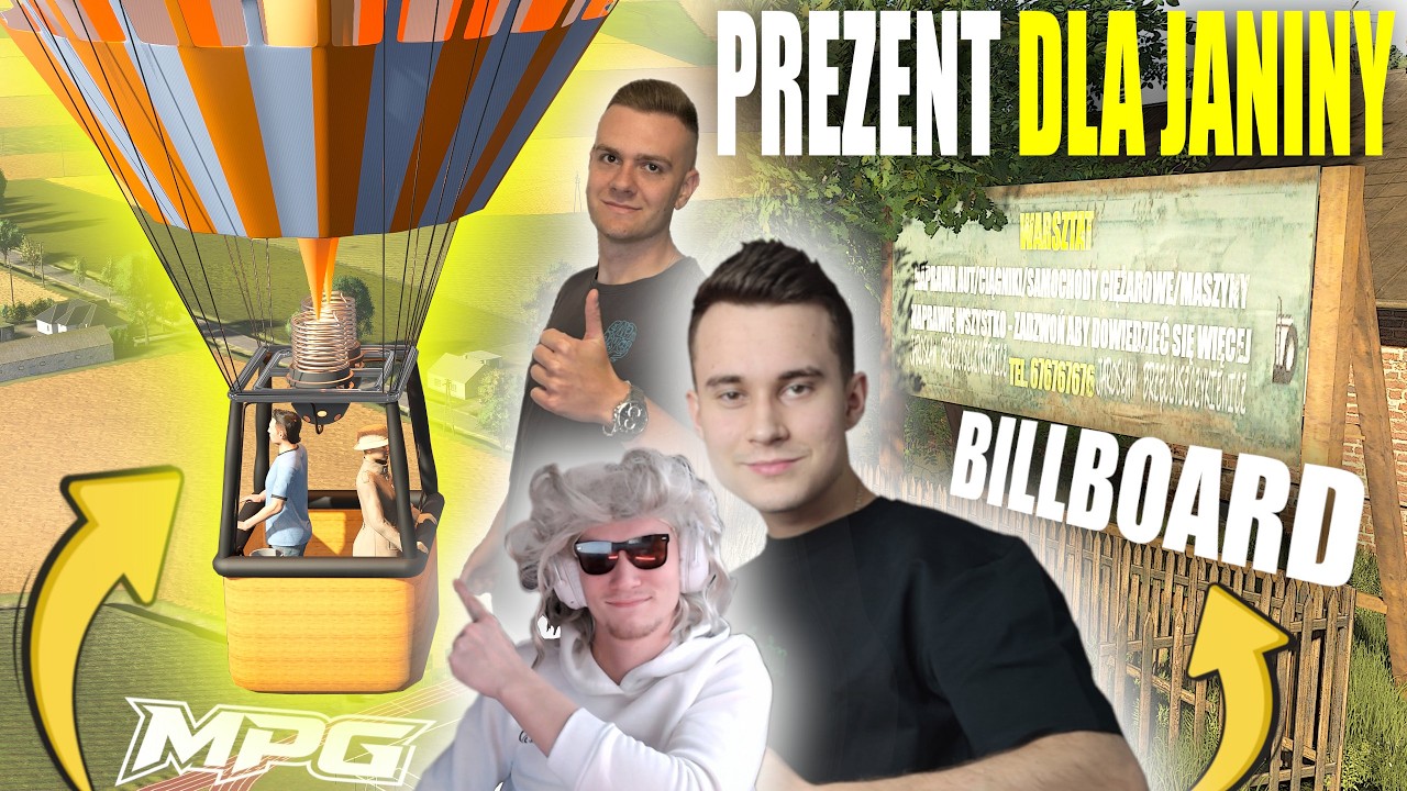 NIESPODZIANKA DLA JANINY 🤩 LOT BALONEM NAD SOLKIEM 😍 BILLBOARD REKLAMA WARSZTATU 🔵 