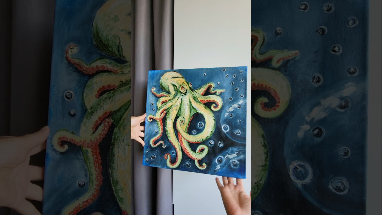Octopus Painting Restoration 🐙 From Flood Damage to Art Revival