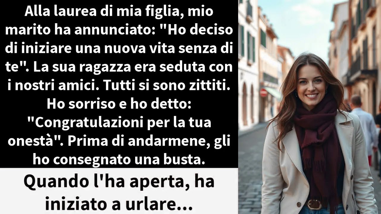 Alla laurea di mia figlia, mio marito ha annunciato: