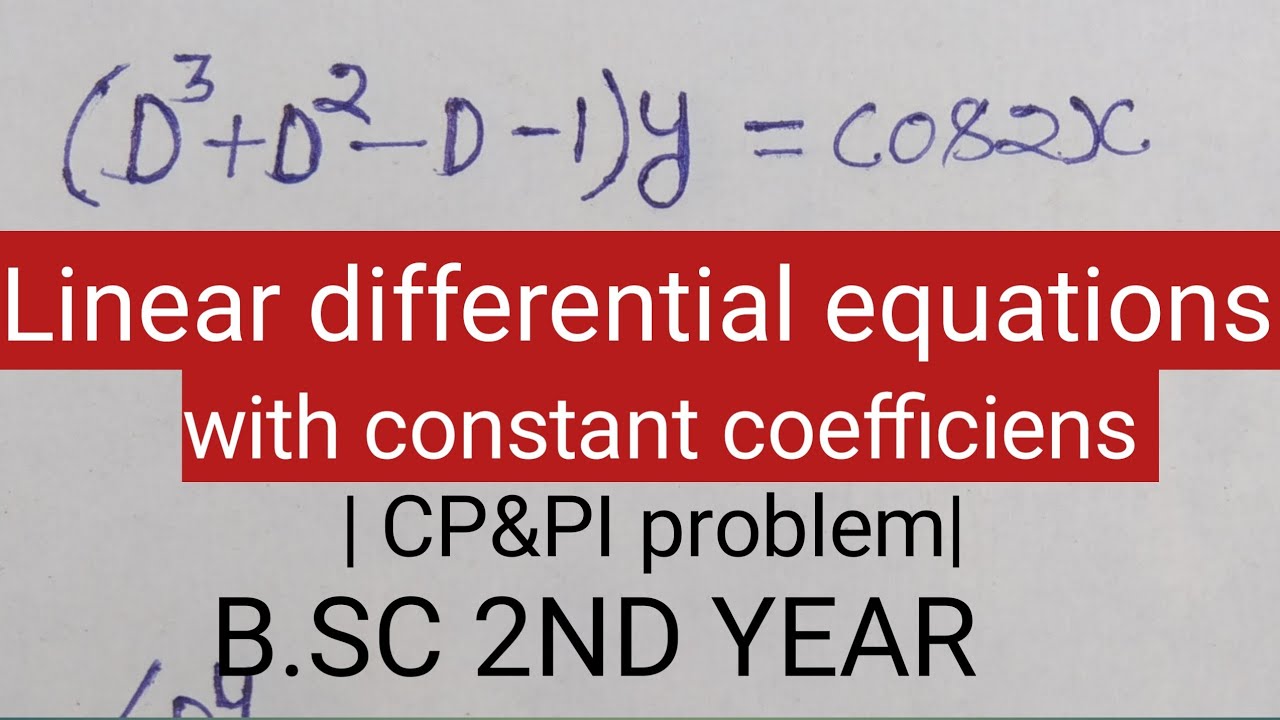 solve (D^³+D^²-D-1)=cos2x linear differential equations with constant coefficiens |CF&PI problem |