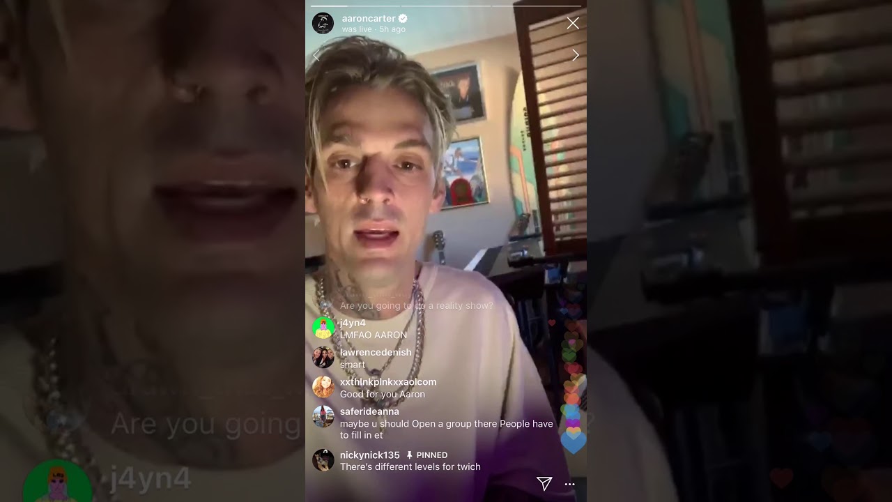 Aaron Carter Instagram Live