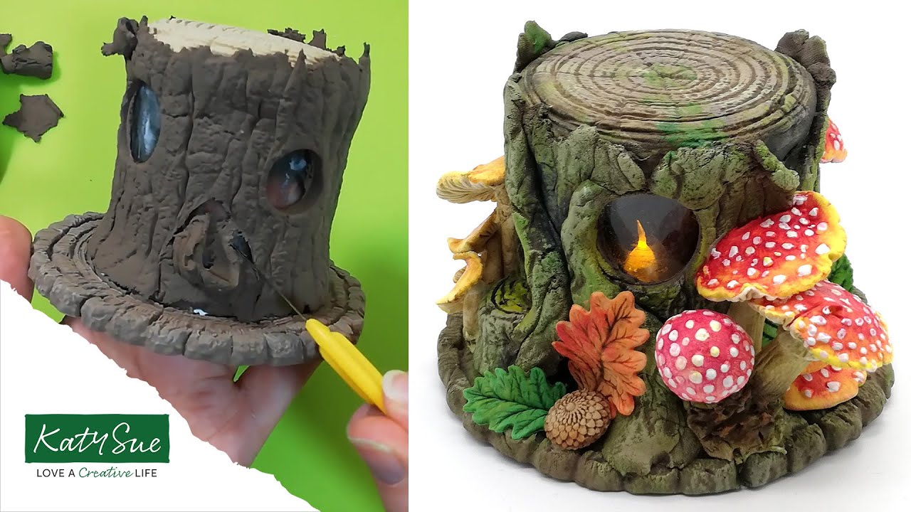 Make A Toadstool LED Tea Light Holder | Fairy House Craft Project by Heather Robertson