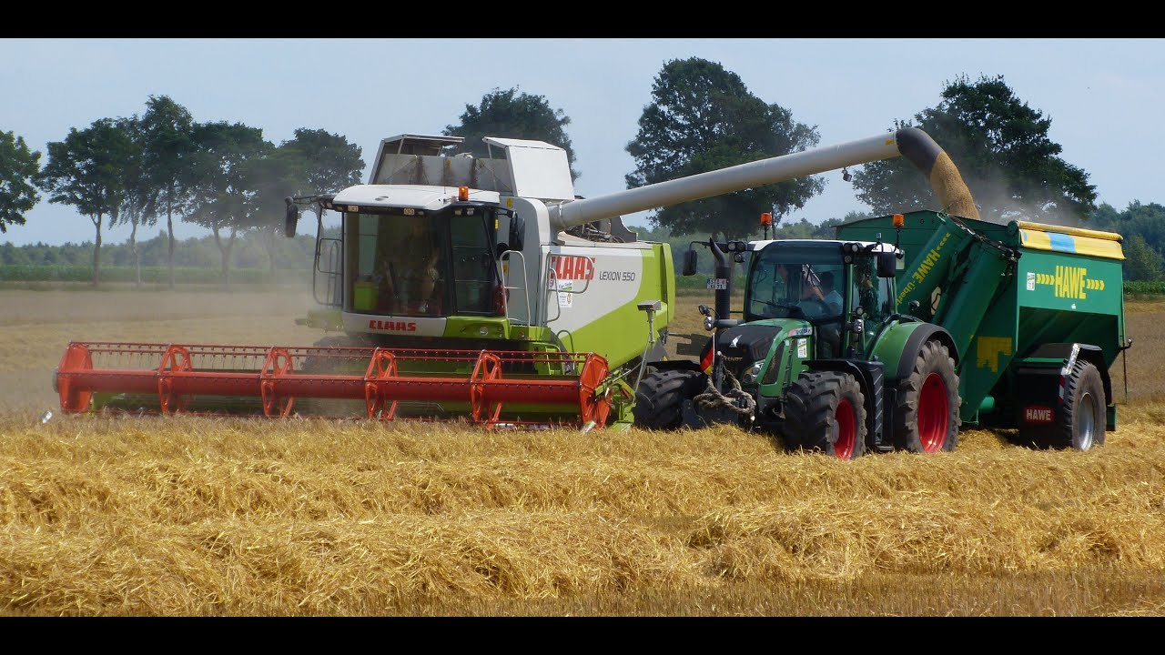 Gerste Dreschen 2016 | Claas Lexion 550 | Fendt 724 | Hawe | in Action