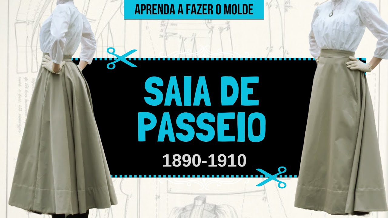 A SAIA DAS TRABALHADORAS DE 1890 | Como fazer o molde com tutorial de 1897!