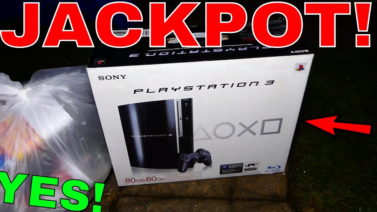 FOUND PLAYSTATION 3!!! EPIC JACKPOT!! Dumpster Dive Gamestop Night #508