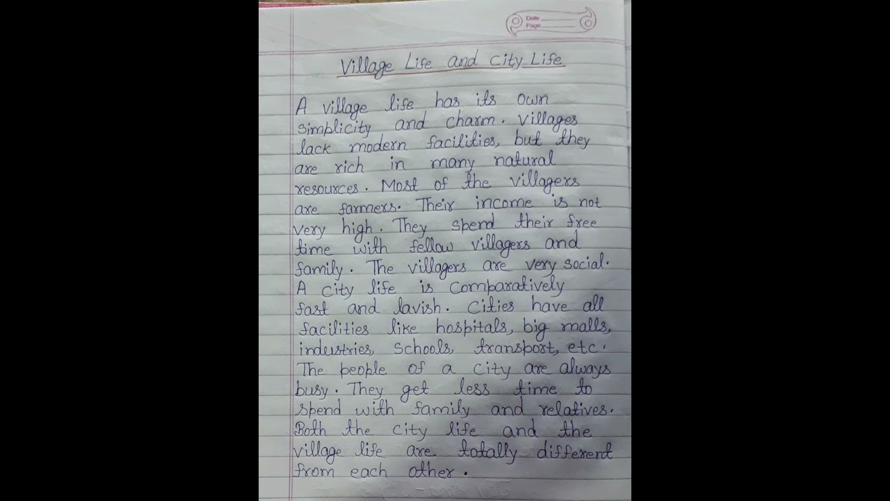 a short paragraph on village life and city life