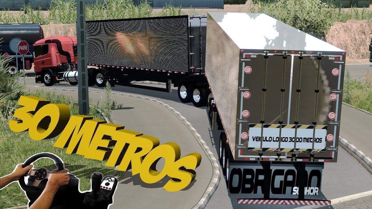 PASSANDO APERTO DENTRO DA CIDADE - SCANIA R480 BAU 30 METROS - ETS 2 MODS
