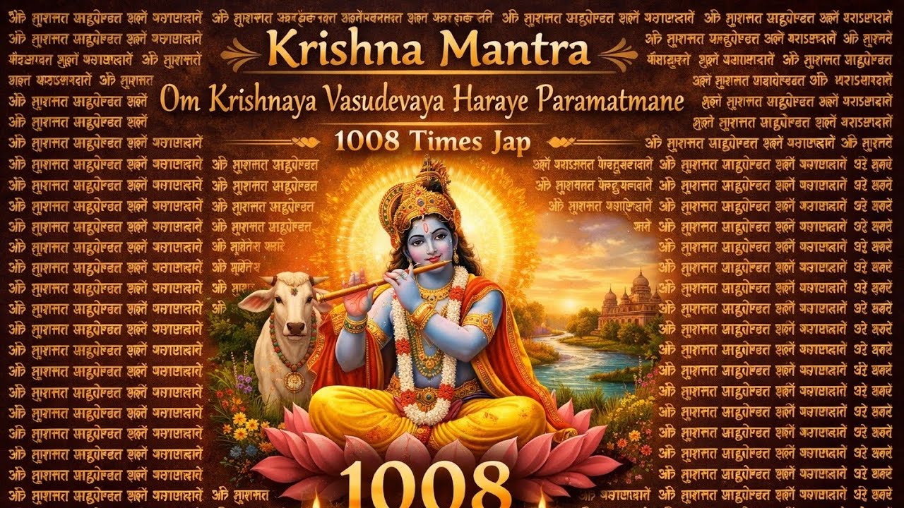 ''1008 Times ''Krishna Mantra - Om Krishnaya Vasudevaya Haraye Paramatmane  II Geeta Marg