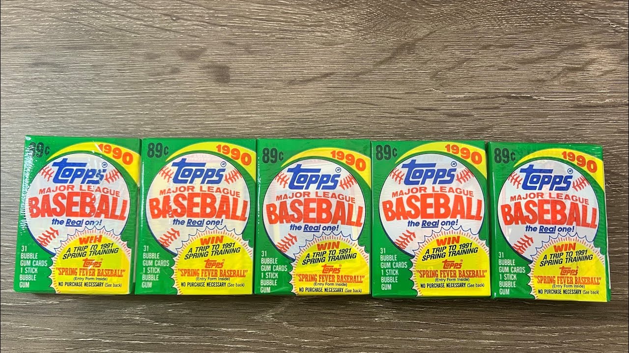 Opening Five Cello Packs Of 1990 Topps Baseball Cards - What A Hall Of Fame Haul We Made