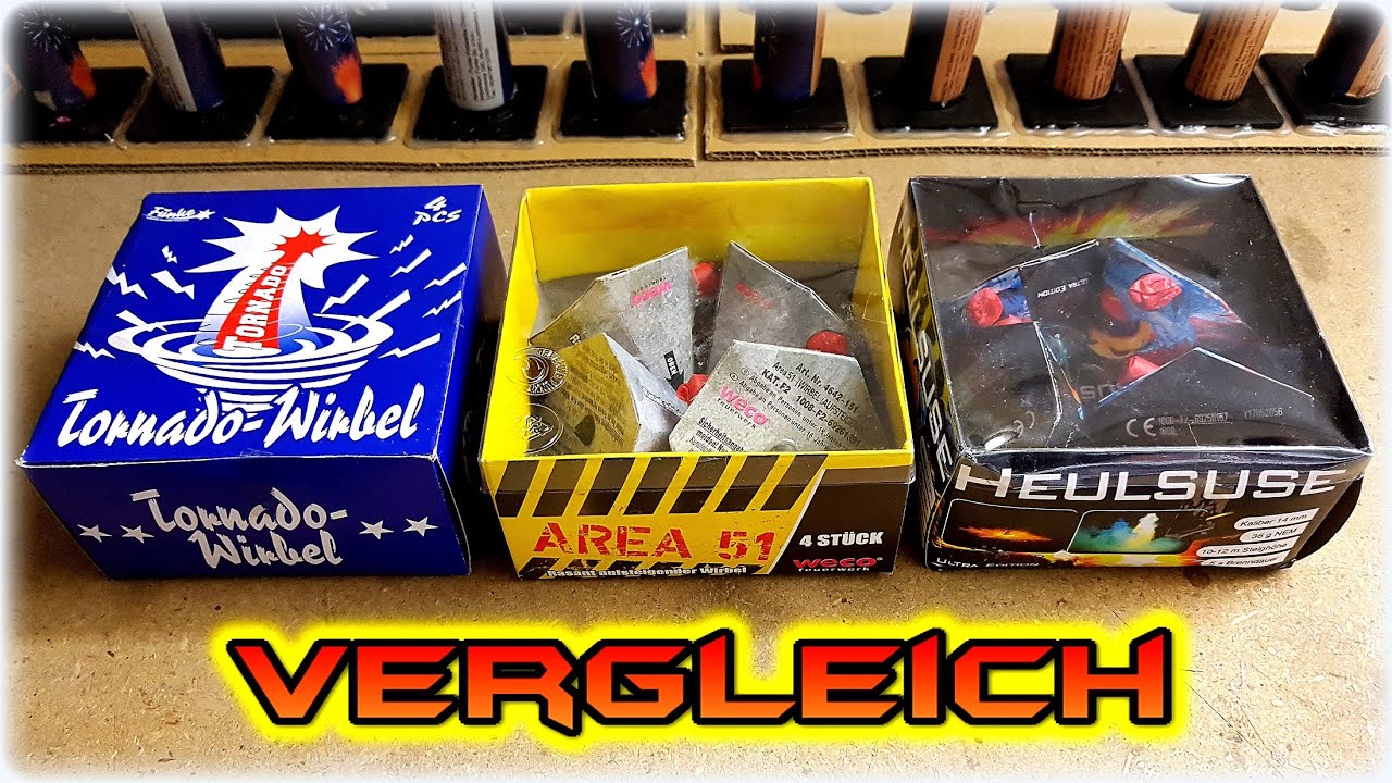 VERGLEICH | Weco Area 51 VS. Röder Heulsuse VS. Funke Tornado Wirbel | MSD Firework