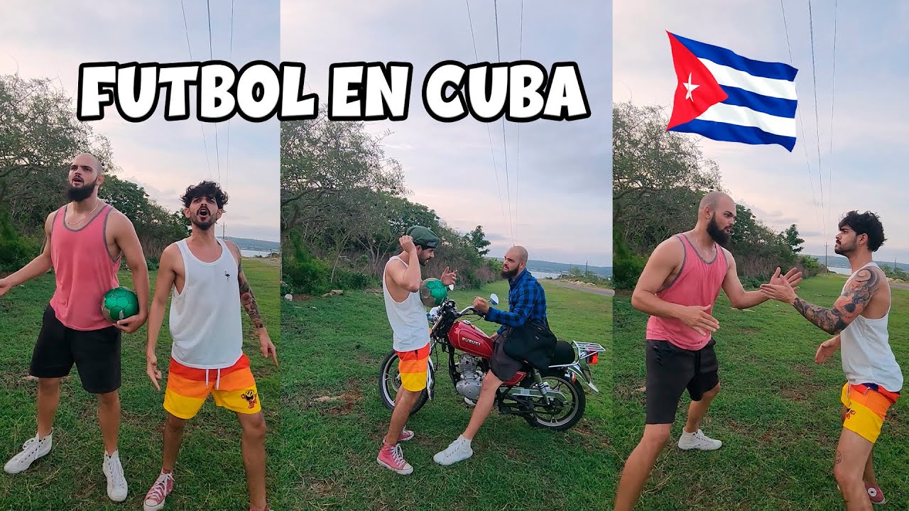 Jugando fútbol en Cuba