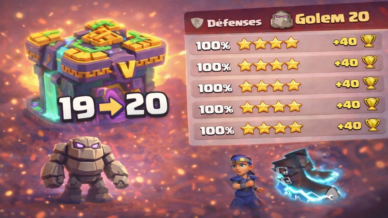 On monte en Golem 20 grâce à une session casi parfaite ?! Rush HDV 14 classé