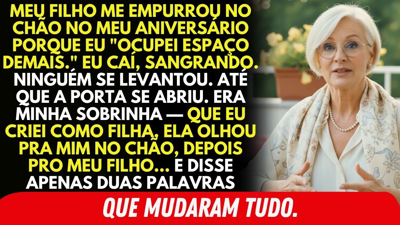 Meu Filho Me Empurrou No Chão Na Frente De Todos No Meu Aniversário — Até Que Minha Sobrinha...