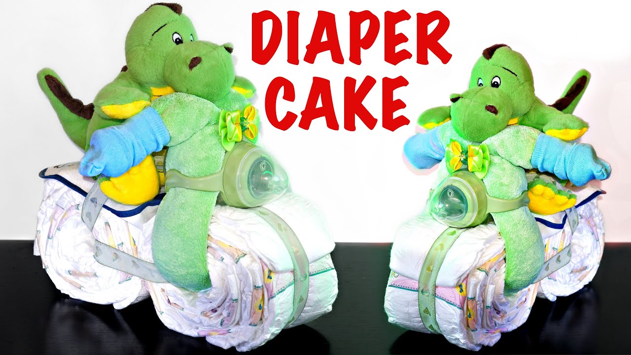 Baby Shower Idea - DIY Boys Motorcycle Diaper Cake - How to make a Diaper Cake
