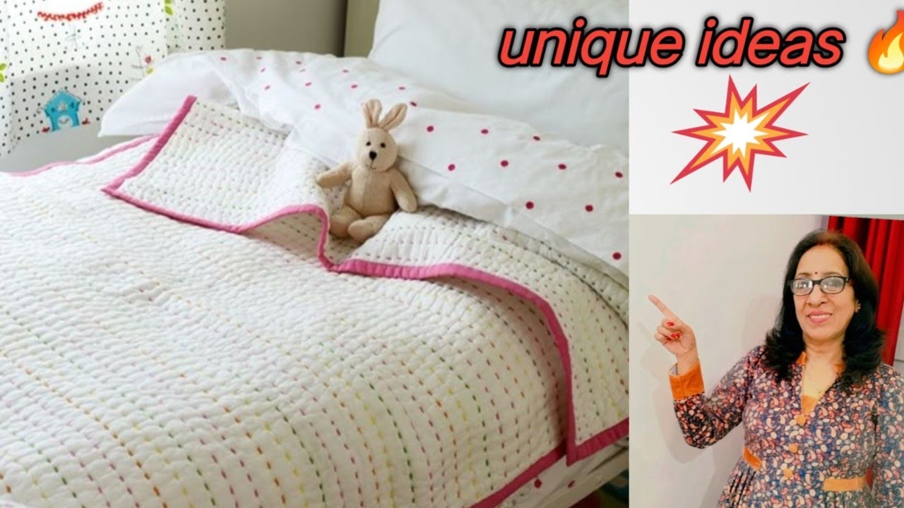 🔥🔥 आज हम quilt बनाना सीखेंगे 👌/quilted bedsheets making ideas running stitch pattern of quilt #quilt