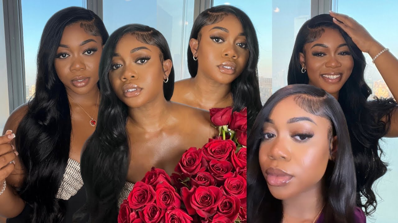 GLAM BIRTHDAY WIG INSTALL! DEEP CURVED SIDE PART + LUSCIOUS BODY WAVE CURLS! ft westkiss hair