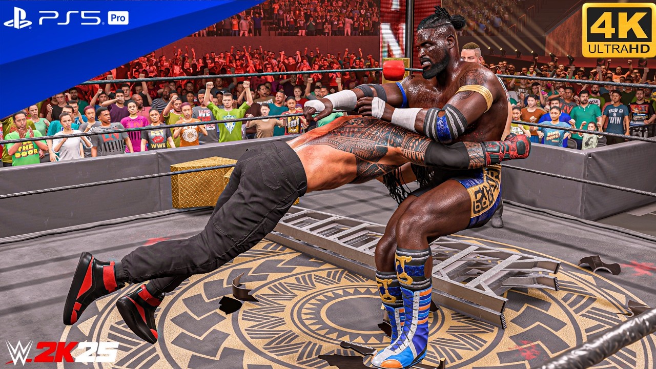 WWE 2K25 - Roman Reigns Vs Oba Femi - Full Match at The Bloodline Tribal Hall | PS5™ Pro [4K60]