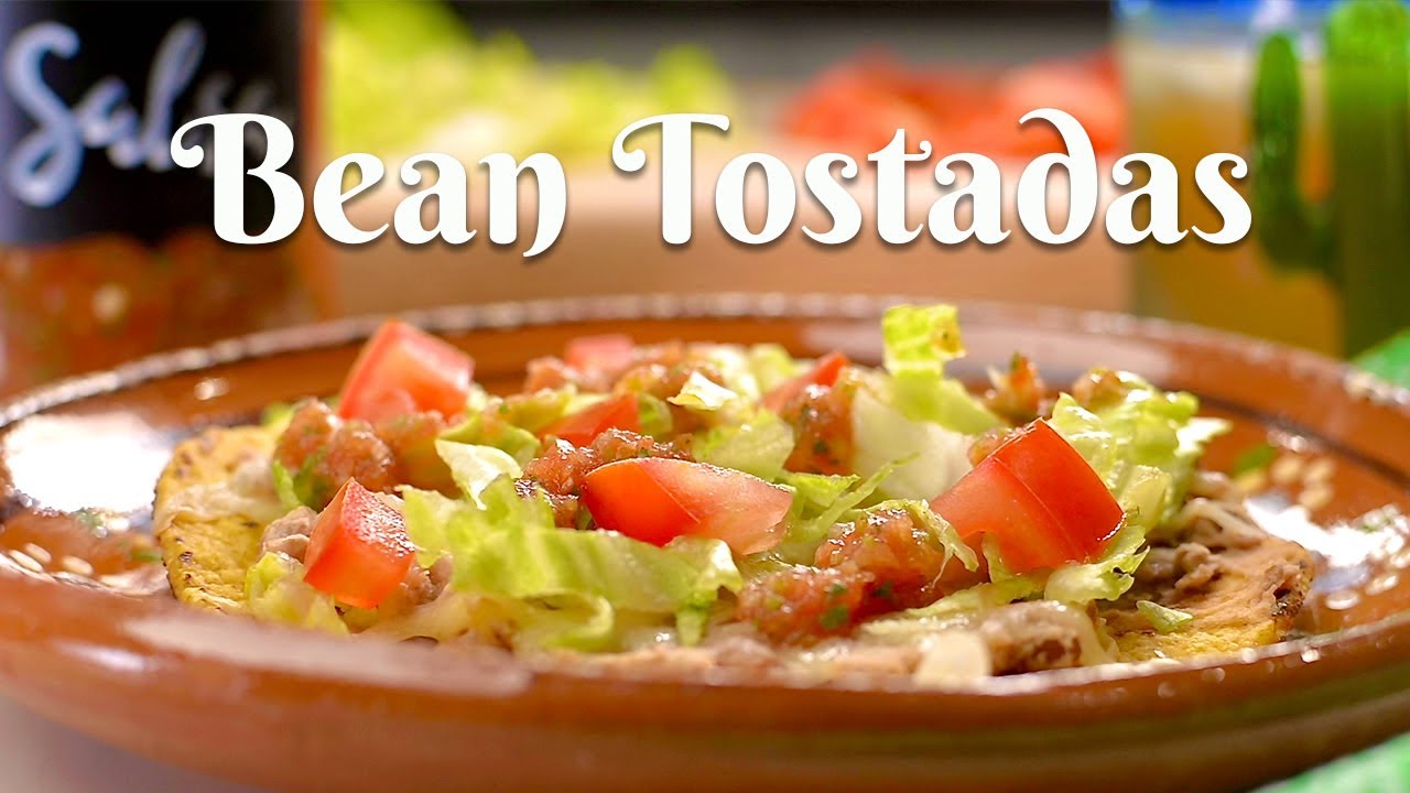 EASY BEAN TOSTADAS: Delicious and Satisfying Meatless Meal/Easy Vegetarian Recipe