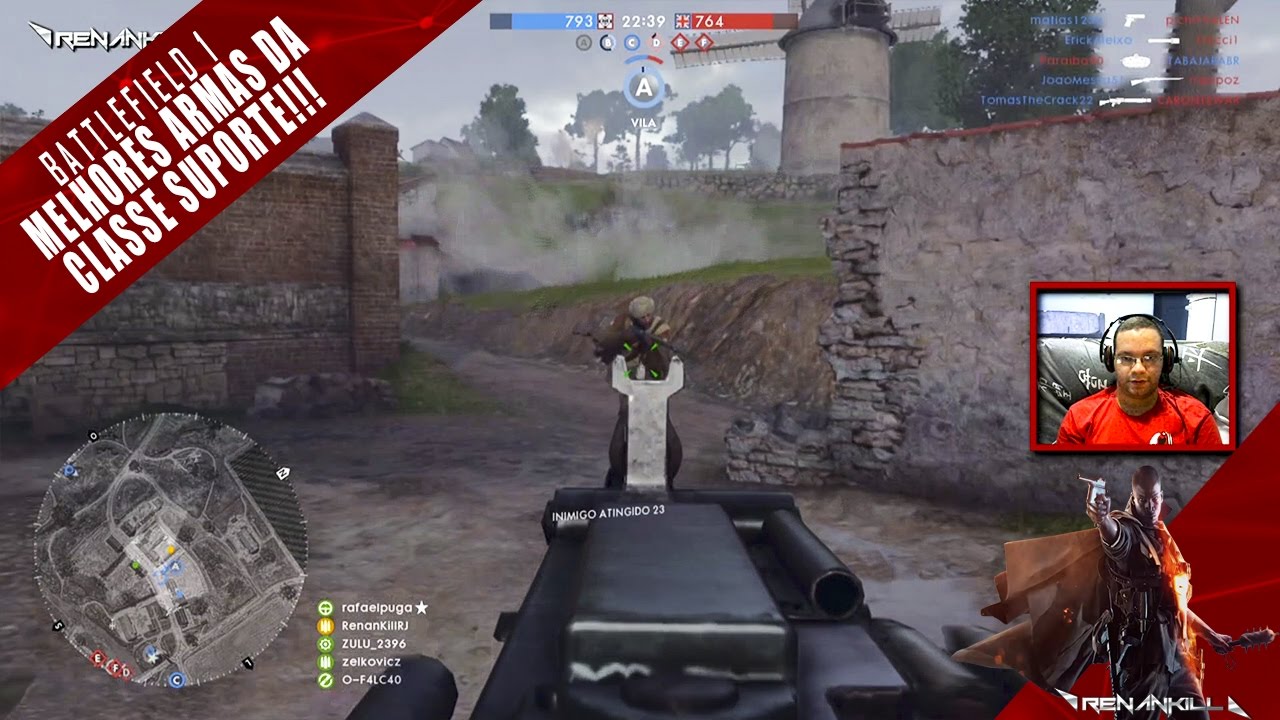 MELHORES ARMAS DA CLASSE SUPORTE - BATTLEFIELD 1 (GAMEPLAY MULTIPLAYER)