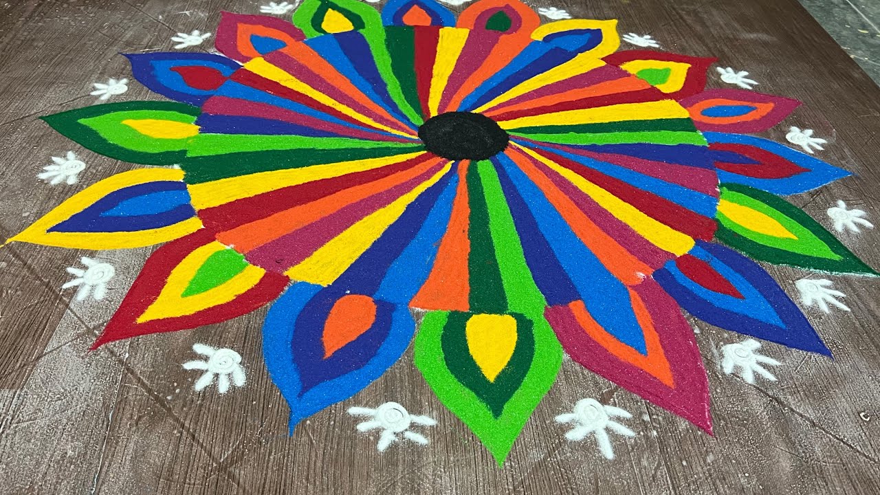 Sankranthi colourfully rangoli #rangoli #creative #muggulu #rangolidesigns #viral #trending #