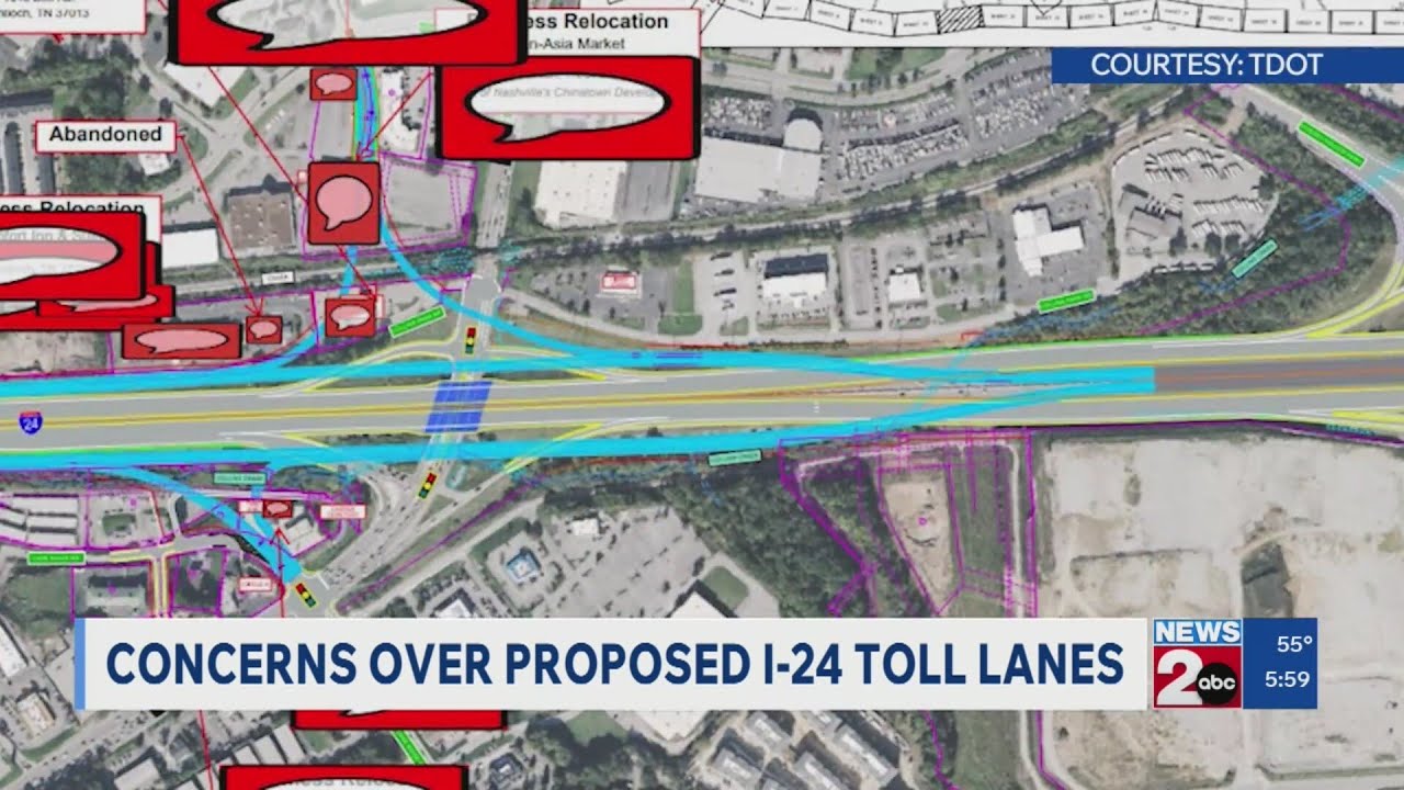 Concerns over proposed toll lanes along Interstate 24