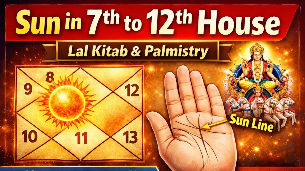 Sun in 7th to 12th House | Lal Kitab Remedies, Benefits & Palmistry | Surya Ka Prabhav | Sun 🌞