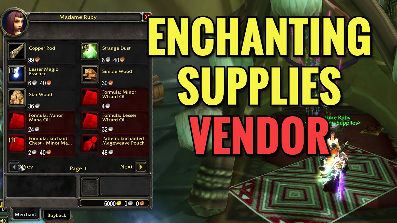 Shattrath Enchanting Supplies Vendor Location (WoW TBC)
