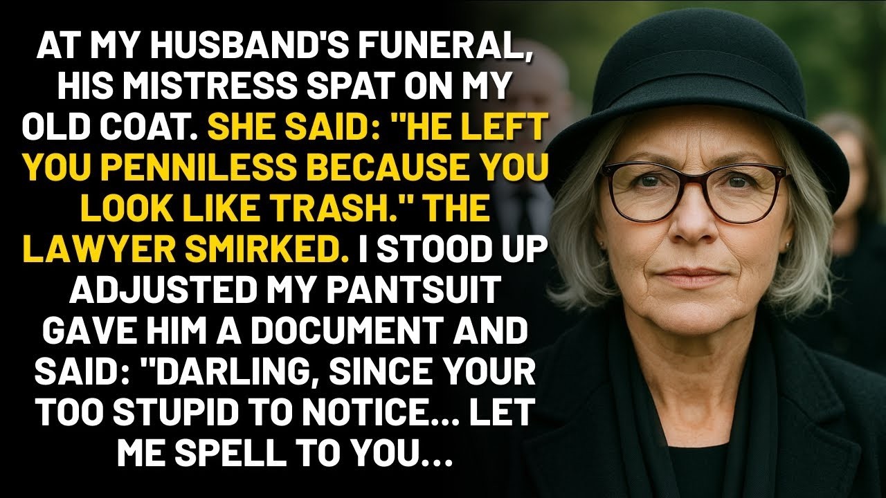 At My Husband’s Funeral, His Mistress Spat On My Coat  “He Left You PENNILESS!” The Lawyer Sm