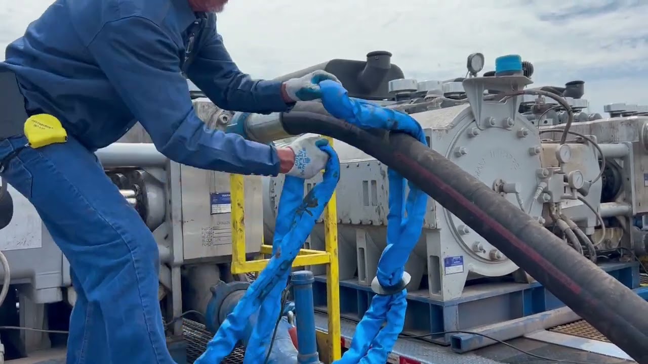 Frac hose sling restraint.