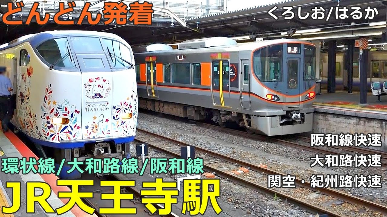 JR天王寺駅 (各線)🚃どんどん電車が発着！●くろしお、はるか、大和路快速、関空・紀州路快速 等／大和路線、大阪環状線、阪和線【JR西日本】