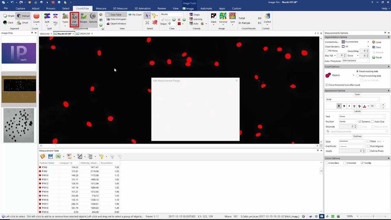 Finding, Measuring, and Counting Objects (Segmentation) with Image-Pro