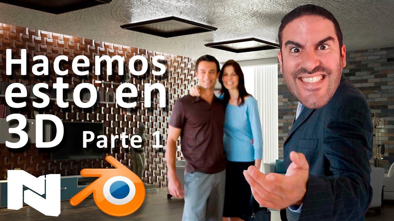 Crea un salón en 3D con Blender - Iluminación y texturas tutorial Blender español para principiantes
