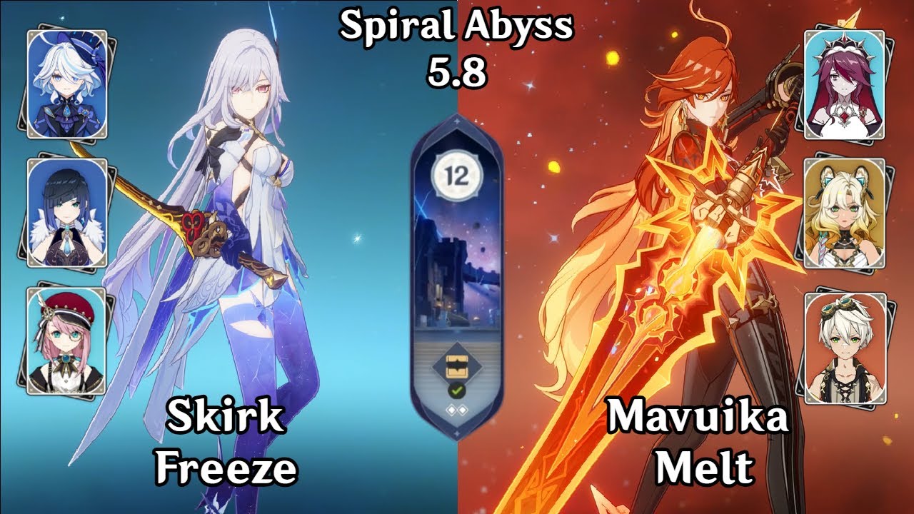 Skirk Freeze With No Escoffier & Mavuika Melt | NEW Spiral Abyss 5.8 | Genshin Impact