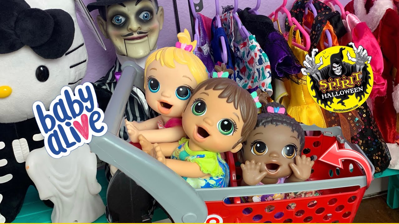 BABY ALIVE Triplets Shopping for Halloween Costumes! 🎃