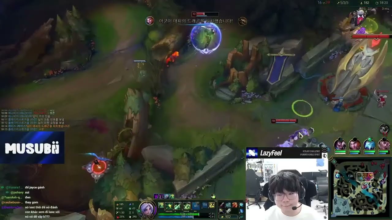 Lazyfeel gánh Yasuo 0/11 với con bài Zeri bắn cực cháy trên rank thách đấu Hàn
