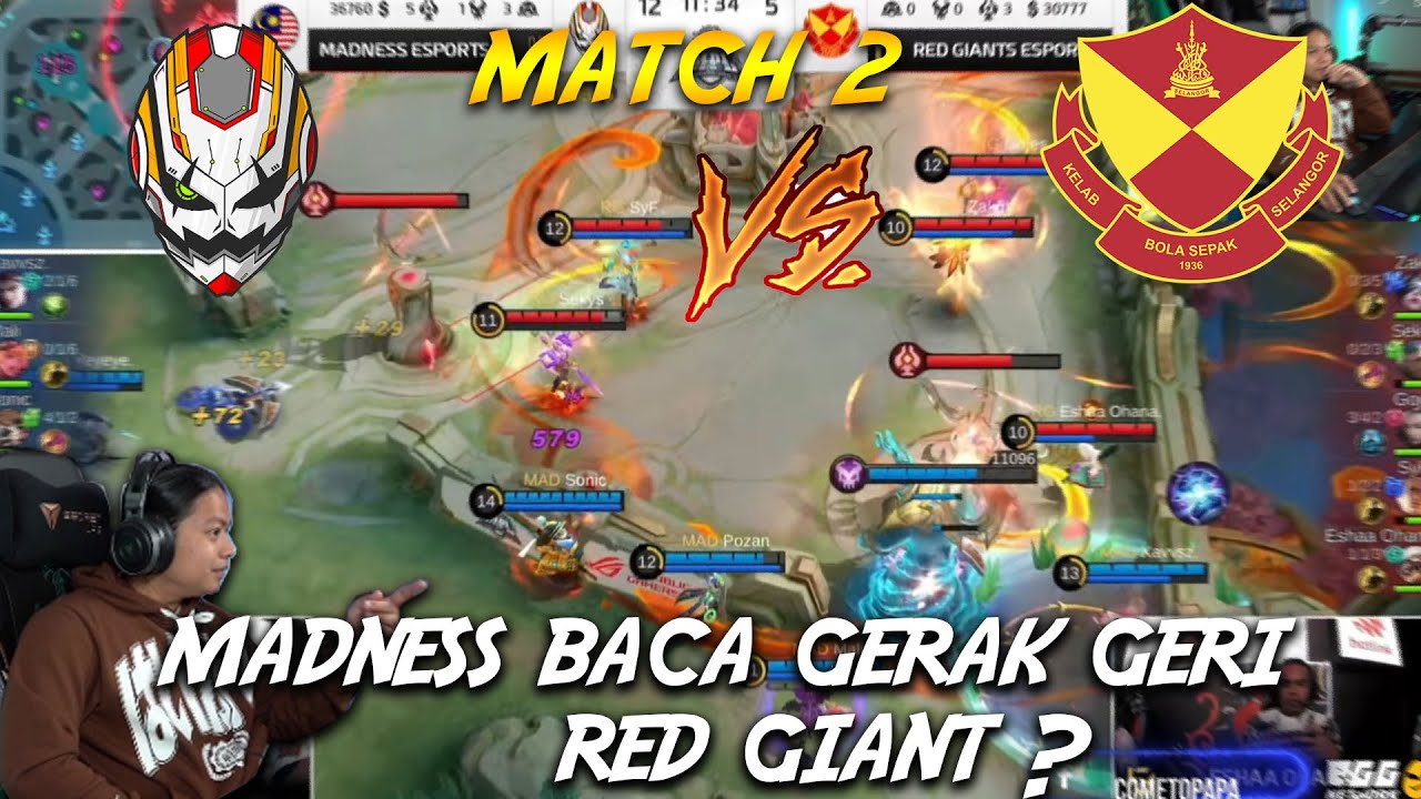RED GAINTS ESPORTS VS MADNESS MATCH 2 ESPORTS MPL MY S11 !