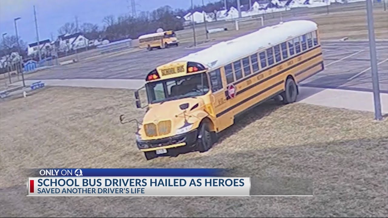 Grove City bus drivers hailed as heroes after saving another driver's life