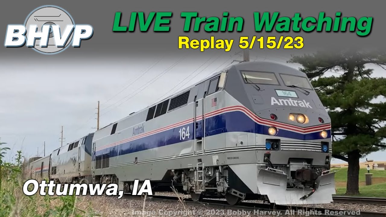 Amtrak's California Zephyr with Phase IV P42 164 in Ottumwa, IA | Live Train Watching 5/15/23