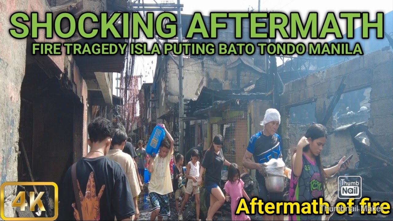 Shocking Aftermath of Fire Tragedy|Seaside Slum|Isla Puting Bato Tondo Manila Philippines [4K]