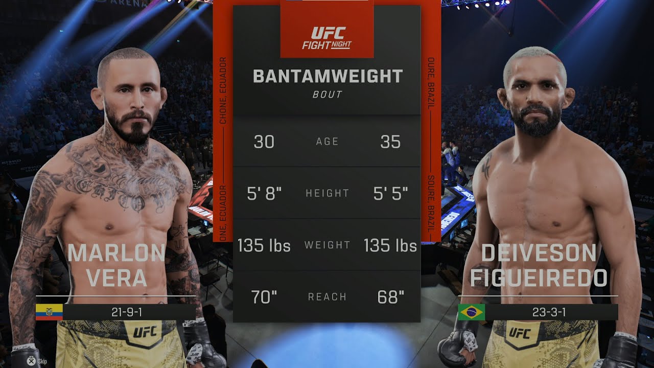 Marlon Vera vs Deiveson Figueiredo | Aug 3 2024 Fight Night | UFC 5 PS5 | 4K 60FPS