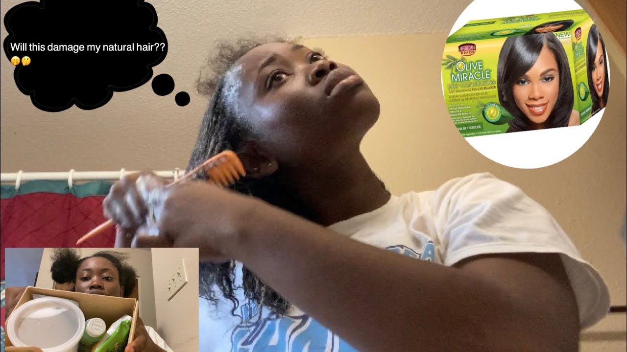 Trying the Olive Miracle perm for the first time on my natural 4c hair🤯🤭